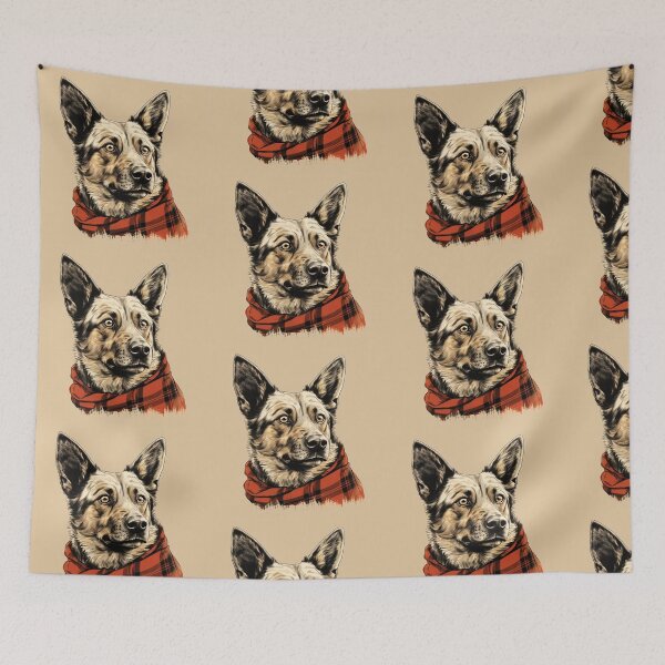Item preview, Australian Cattle Christmas Plaid Watercolor designed and sold by rafaeltto.