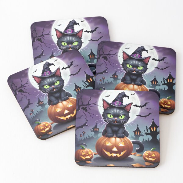 Item preview, Black Halloween Cat Sitting On Pumpkin designed and sold by KoliBabb.