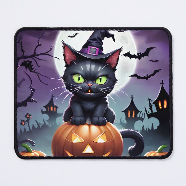 Item preview, Black Halloween Cat Sitting On Pumpkin designed and sold by KoliBabb.