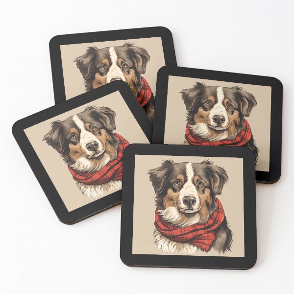 Artikelvorschau, Australian Shepherd Christmas Plaid Watercolor entworfen und verkauft von rafaeltto.