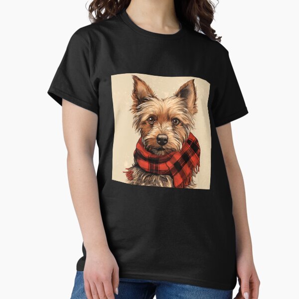 Item preview, Australian Terrier Christmas Plaid Watercolor designed and sold by rafaeltto.