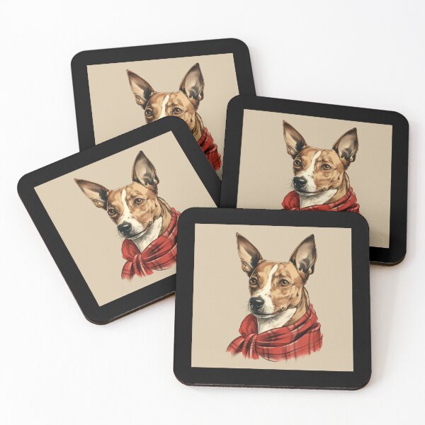 Item preview, Basenji Christmas Plaid Watercolor designed and sold by rafaeltto.