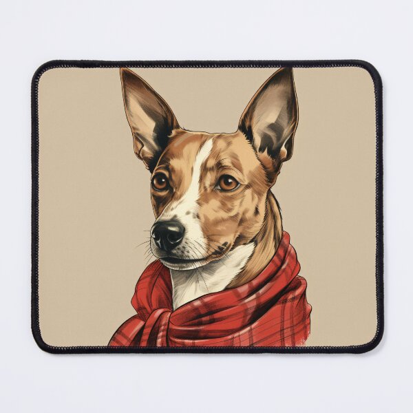 Item preview, Basenji Christmas Plaid Watercolor designed and sold by rafaeltto.