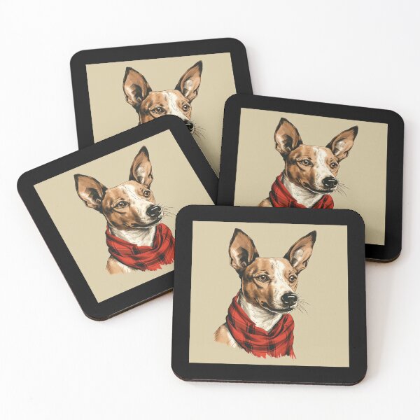 Item preview, Basenji Christmas Plaid Watercolor designed and sold by rafaeltto.