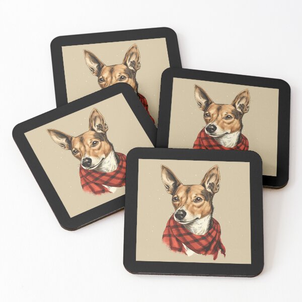 Item preview, Basenji Christmas Plaid Watercolor designed and sold by rafaeltto.