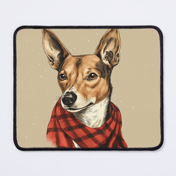 Item preview, Basenji Christmas Plaid Watercolor designed and sold by rafaeltto.