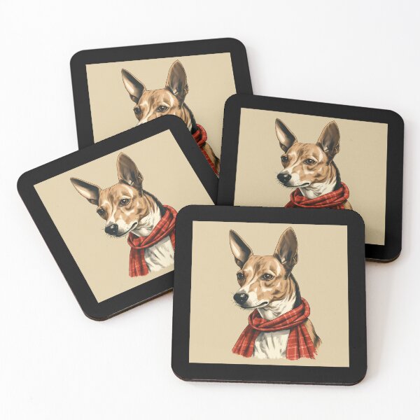 Item preview, Basenji Christmas Plaid Watercolor designed and sold by rafaeltto.