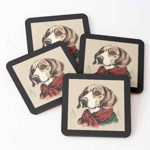 Item preview, Beagle Christmas Plaid Watercolor designed and sold by rafaeltto.
