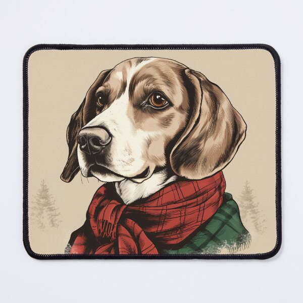 Item preview, Beagle Christmas Plaid Watercolor designed and sold by rafaeltto.