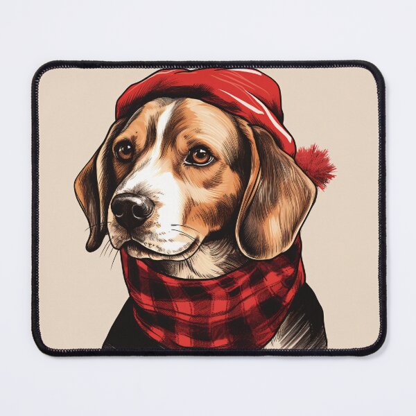 Item preview, Beagle Christmas Plaid Watercolor designed and sold by rafaeltto.