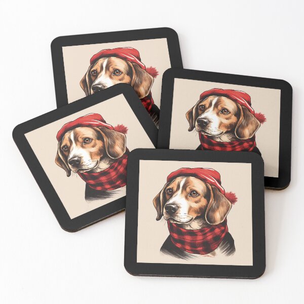 Item preview, Beagle Christmas Plaid Watercolor designed and sold by rafaeltto.