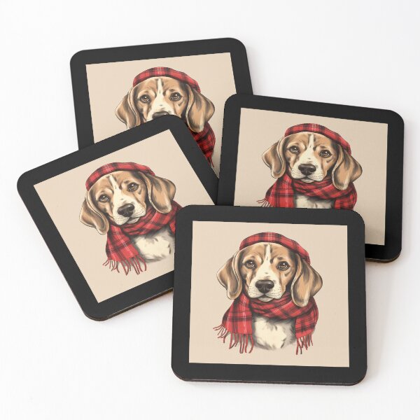 Item preview, Beagle Christmas Plaid Watercolor designed and sold by rafaeltto.