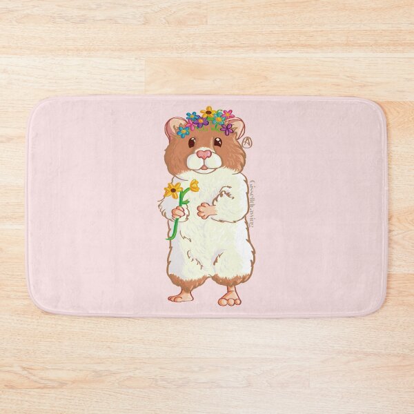 Item preview, Happy hamster with flowers designed and sold by gisselldrawn.