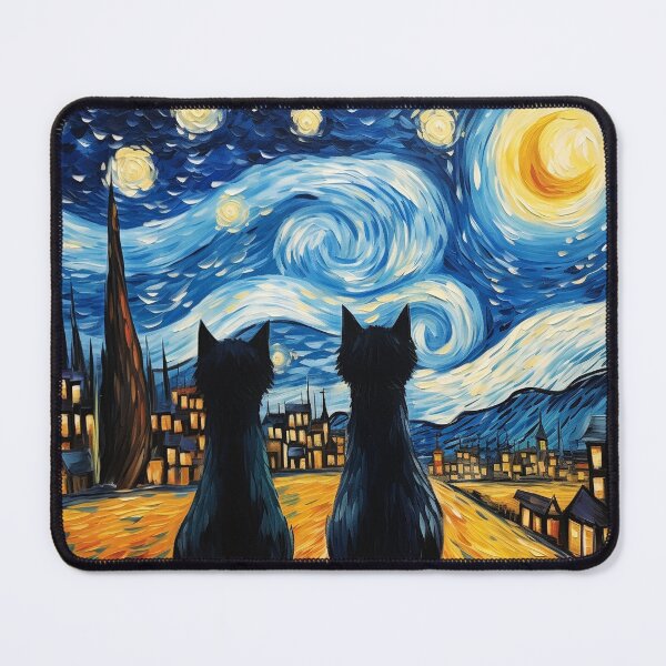 Item preview, Van gogh Inspired Starry Night Cat Painting designed and sold by Vangoholic.
