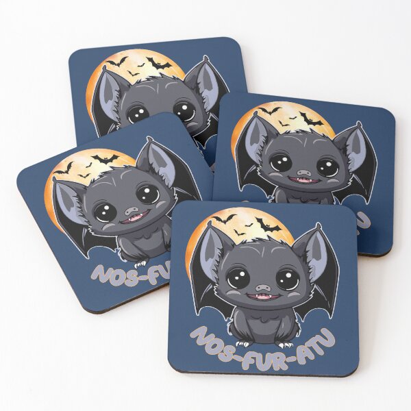 Item preview, Cute Kawaii Vampire Bat - Nosferatu Nos-fur-atu Pun designed and sold by NerdyWerks.