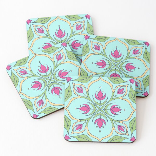Item preview, Pink tulip floral pattern  designed and sold by ellieblues.