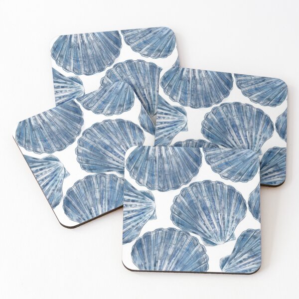 Item preview, Blue Seashells Aesthetic Ocean Art Print designed and sold by beautyinlove.