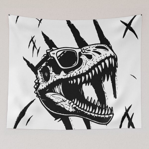 Item preview, vector illustration of skull with sunglasses of tyrannosaurus rex designed and sold by bacanacrea.