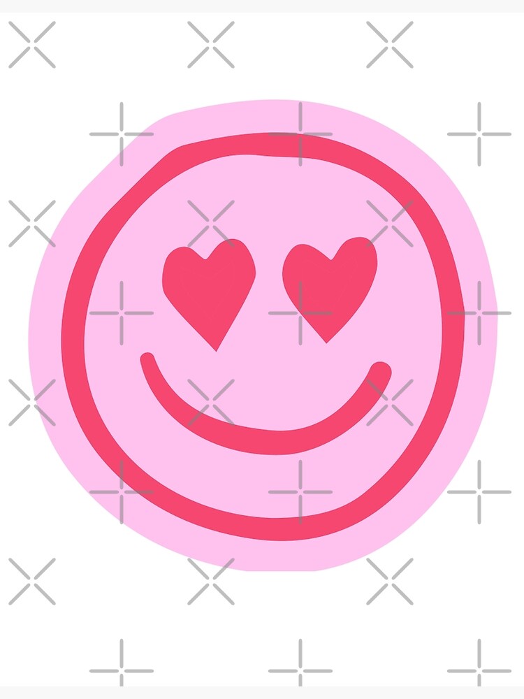 Pink Smiley Face Heart - Patch