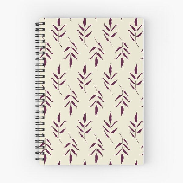 Item preview, Boho Leaf Sprigs - Plum maroon on cream background designed and sold by Crystal Hayden.