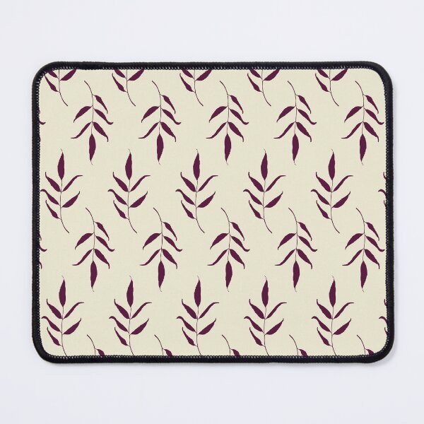 Item preview, Boho Leaf Sprigs - Plum maroon on cream background designed and sold by Crystal Hayden.