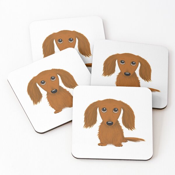 Item preview, Longhaired Red Dachshund Cartoon Wiener Dog designed and sold by Jenn Inashvili.