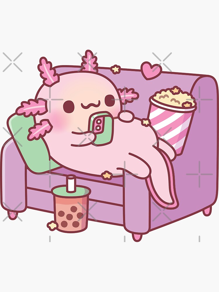 Cute Chilling Axolotl Sticker for Sale by rustydoodle