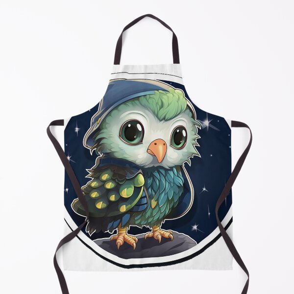 Item preview, Curious Budgie Detective: Adorable Baby Bird in Night-Sky Coat Pecking at Shiny Object - Cartoon Sticker designed and sold by PaintbrushPlace.