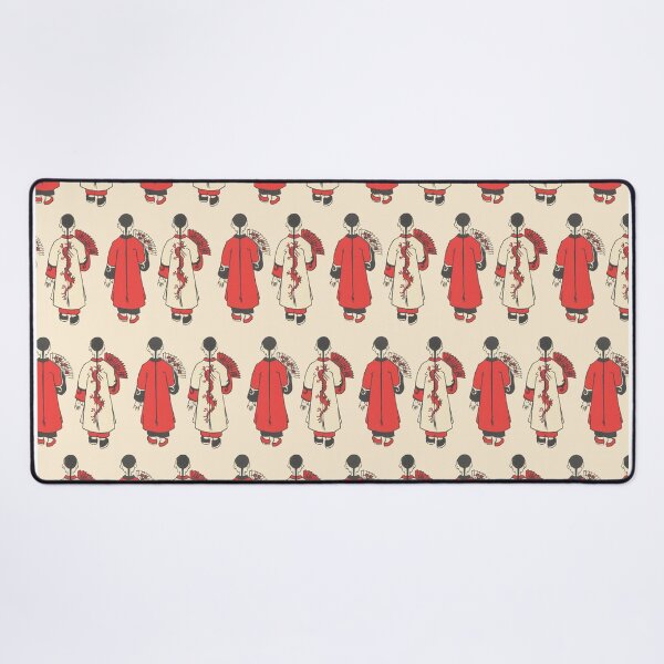 Item preview, Vintage Style Illustration Chinese Men Walking (RED) designed and sold by LansingOLeary.