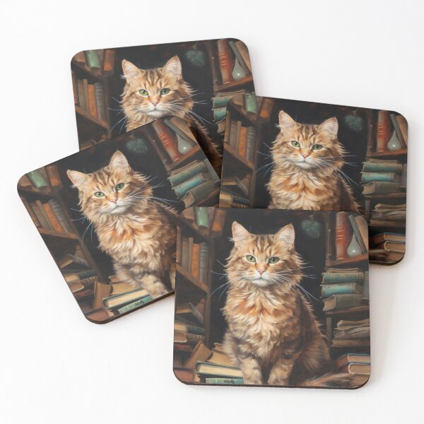 Item preview, Somali cat in the middle of many books designed and sold by WallyPink.