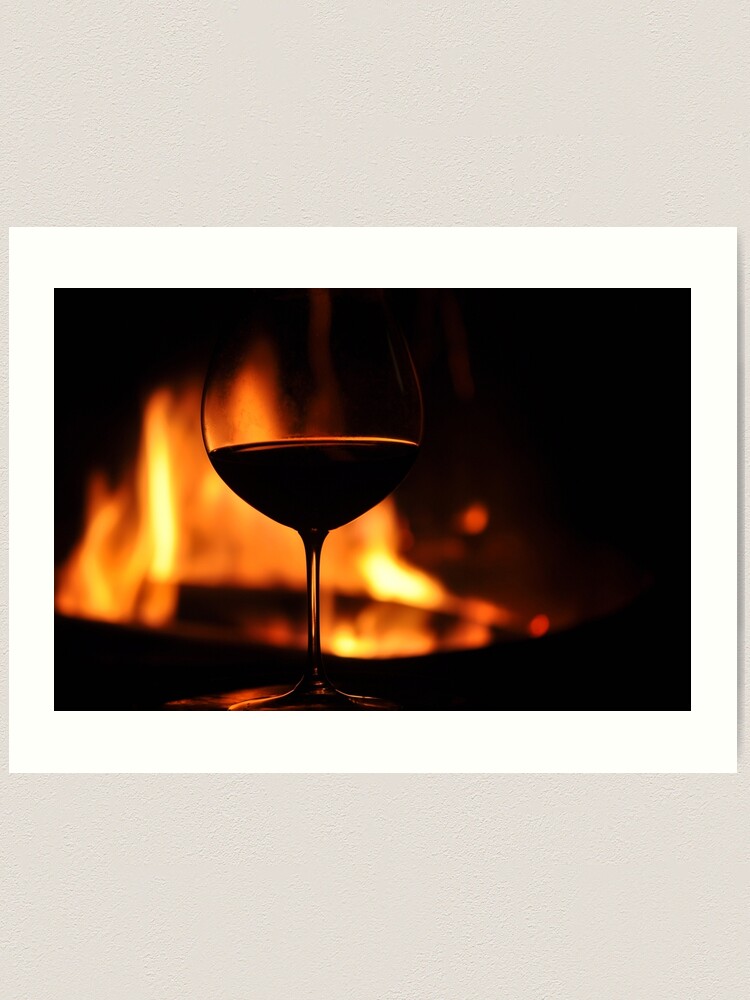 Two Eggnog Glasses At The Fireplace, Evening Stock Photo, Picture