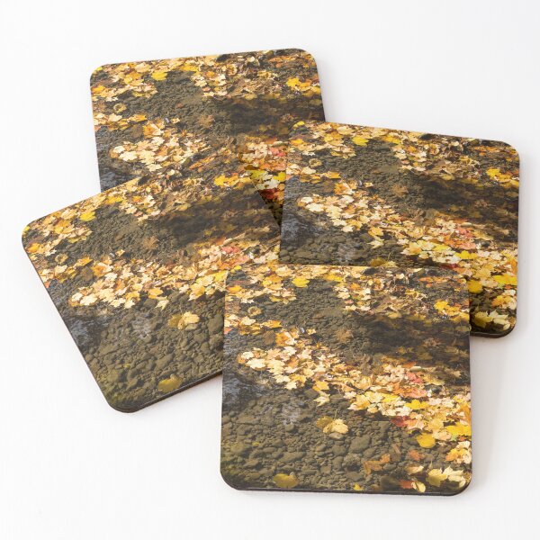 Item preview, Autumnal Tapestry - Maple Leafs Pictorial Pattern Floating in a Clean River designed and sold by Georgia Mizuleva.