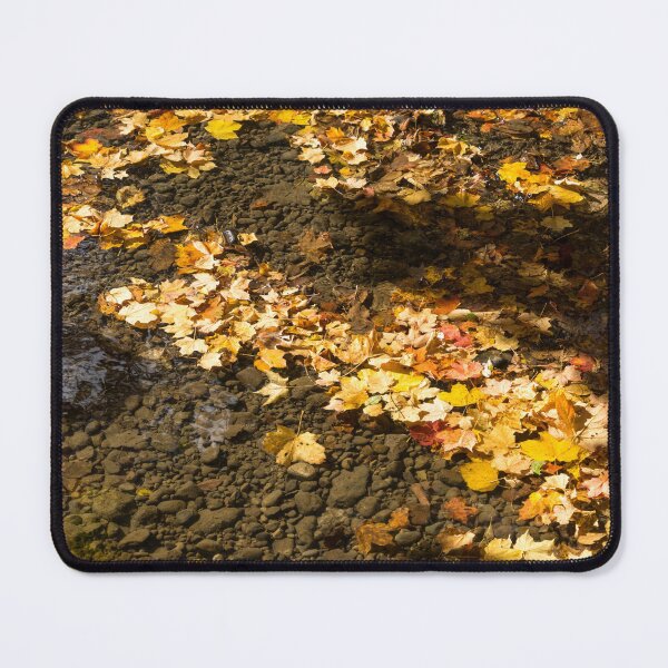 Item preview, Autumnal Tapestry - Maple Leafs Pictorial Pattern Floating in a Clean River designed and sold by Georgia Mizuleva.