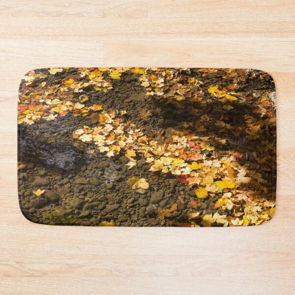 Item preview, Autumnal Tapestry - Maple Leafs Pictorial Pattern Floating in a Clean River designed and sold by Georgia Mizuleva.
