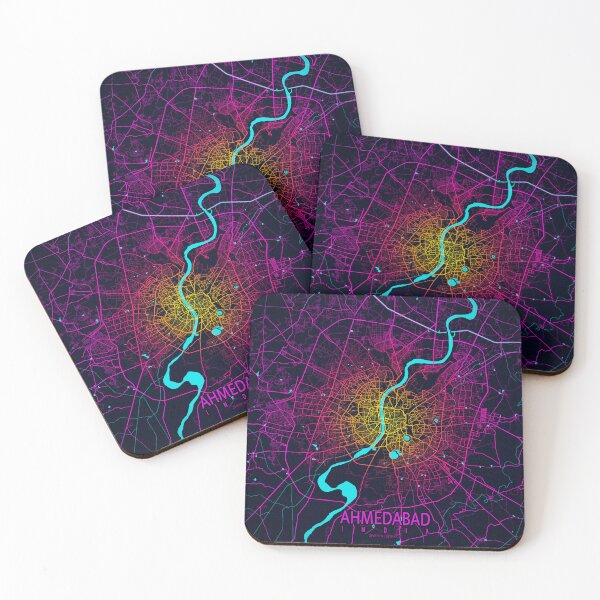Item preview, Ahmedabad City Map of Gujarat, India - Neon designed and sold by deMAP.