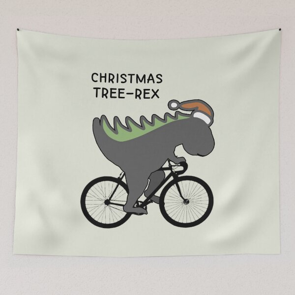 Item preview, Funny Dinosaur Christmas Tree On A Bike - Merry Christmas Dino designed and sold by ViewerEqualsPhoton.
