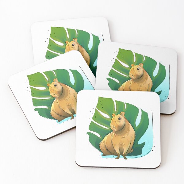 Item preview, Capybara and Monstera Leaf designed and sold by jenniferLoree.