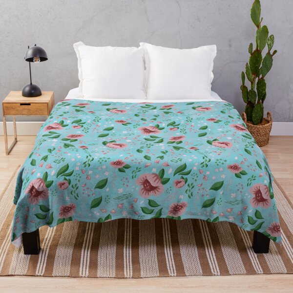 Happy Sakura Pattern Throw Blanket