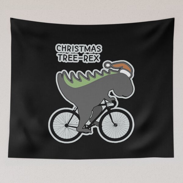 Item preview, Funny Dinosaur Christmas Tree On A Bike - Merry Christmas Dino designed and sold by ViewerEqualsPhoton.
