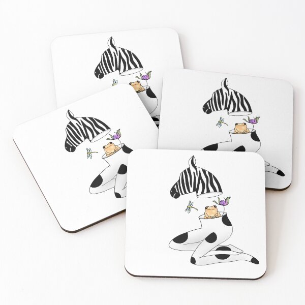 Item preview, Zebra head with a black body and white stripes.  with beautiful legs  slender with frog  Snails and dragonflies hide, everything is black, stripes and many designed and sold by Grab-it-fast.