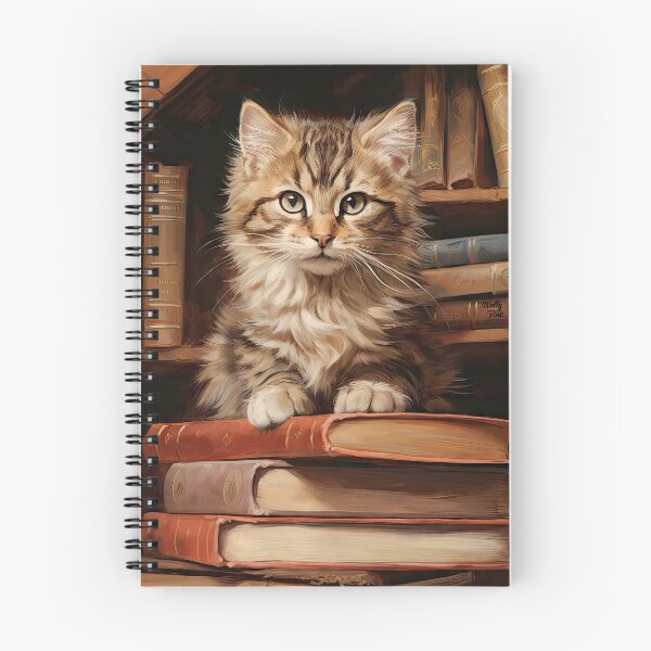 Item preview, sweet cat kitten in the bookstore designed and sold by WallyPink.