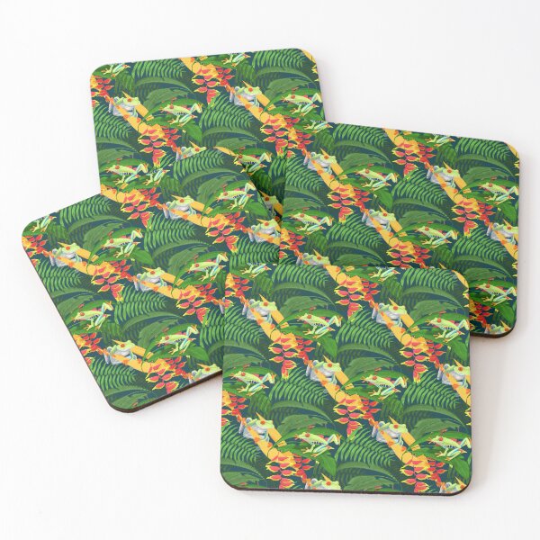Item preview, Red Eyed Tree Frogs in the Jungle designed and sold by SquibbleDesign.