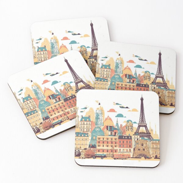Item preview, Illustration of landmarks in Paris, France designed and sold by MiraCleAI.
