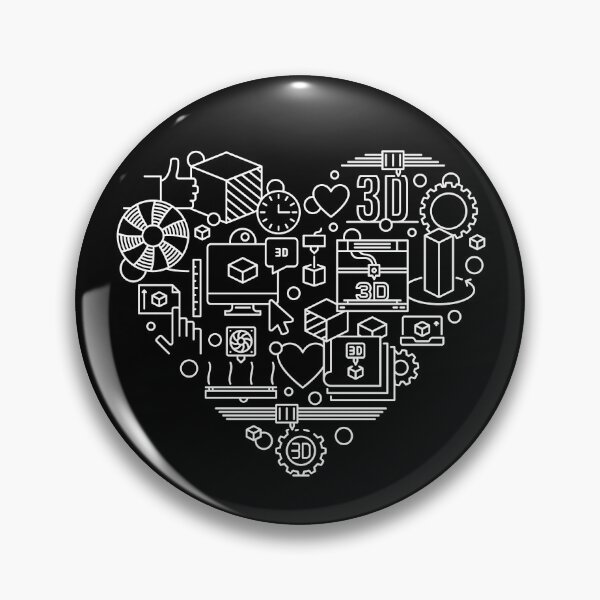 Item preview, I Love 3d Printing Heart-shaped design in thin line style - 3d Printer Heart for Engineers  designed and sold by venomousvector.
