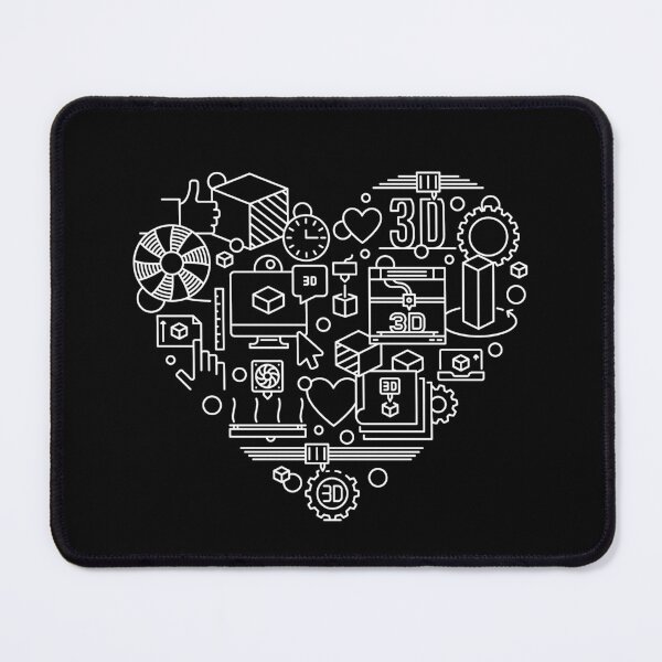 Item preview, I Love 3d Printing Heart-shaped design in thin line style - 3d Printer Heart for Engineers  designed and sold by venomousvector.