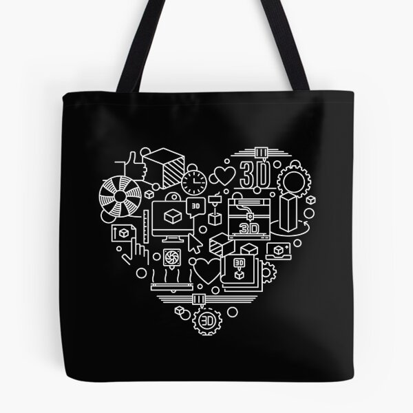 Item preview, I Love 3d Printing Heart-shaped design in thin line style - 3d Printer Heart for Engineers  designed and sold by venomousvector.