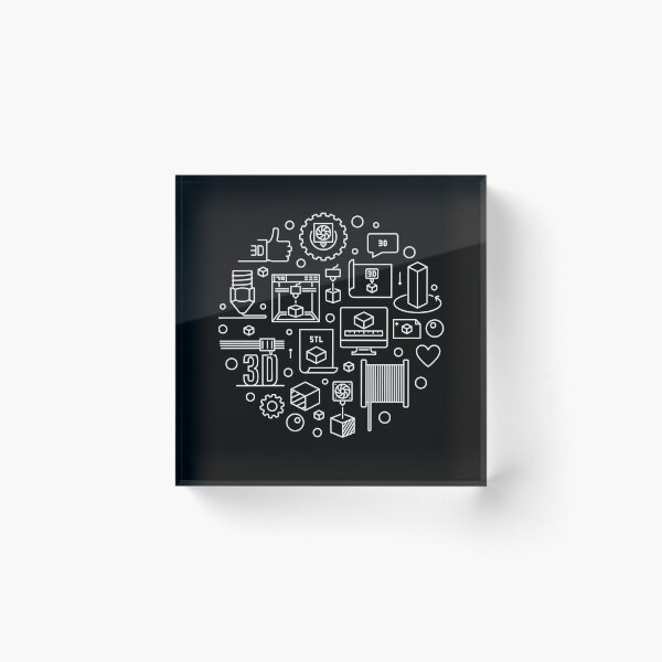 Item preview, 3d Printer round design - I Love 3d printing for Engineer cool circle-shaped design in thin line style designed and sold by venomousvector.