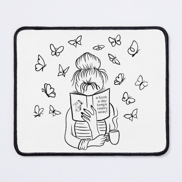Item preview, Woman reading a book surrounded by butterflies. designed and sold by IguaranDesign.
