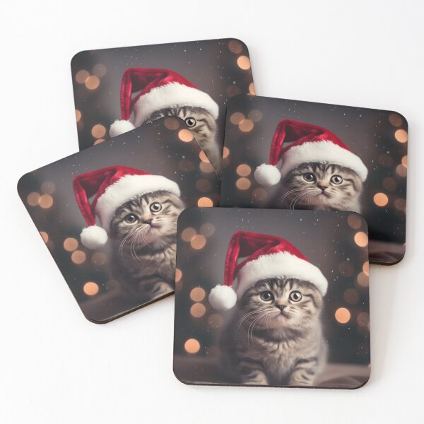 Item preview, Cat with Santa hat designed and sold by mvojnovic1992.