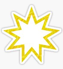 Gold color Baha'i nine pointed star Sticker